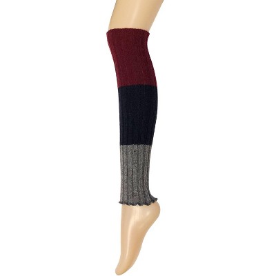 Wrapables Women's Tri-Colored Ribbed Leg Warmers - image 2