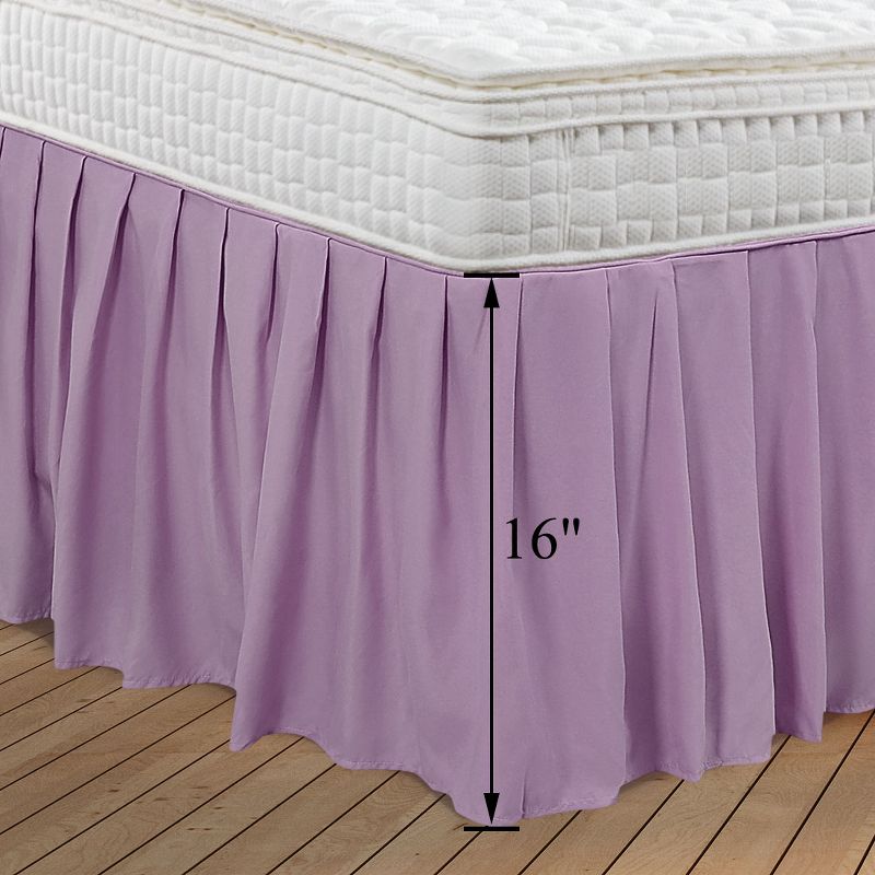 PiccoCasa Polyester Ruffled Durable Solid Bed Skirt with 16" Drop 1 Pc, 4 of 5