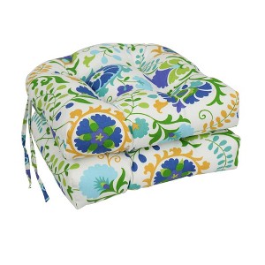 Blazing Needles, 16-inch Spun Polyester Outdoor U-shaped Tufted Chair Cushions (Set of 4) - 1 of 1