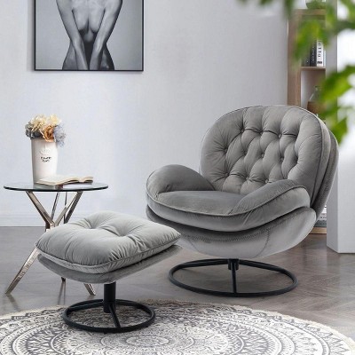 Streamdale Accent chair TV Chair Living room Chair Grey with ottoman