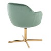 LumiSource Buena Swivel Accent Chair Chrome Gold/Green Velvet - 3 of 4