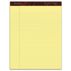 Ampad Gold Fibre Quality Writing Pads, Narrow Rule, 50 Canary-Yellow 8.5 x 11.75 Sheets, Dozen - 1 of 4