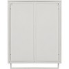 Farmhouse Wall Cabinet, White Wooden Storage with Double Glass Panes, Adjustable Shelves, Bathroom Organizer, Above Toilet Installation - 3 of 4