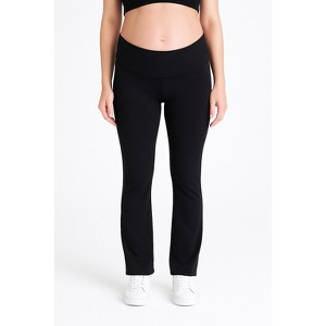 Women's Roll Over Waistband Flare Legging | Motherhood Maternity - 1 of 4