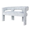 Jofran,Gwen Modern Luxury Fabric Upholstered Sculpture Bench - 3 of 4