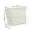Unique Bargains Women Portable Floral Makeup Bag Green Light Pink 1 Pc - 2 of 3