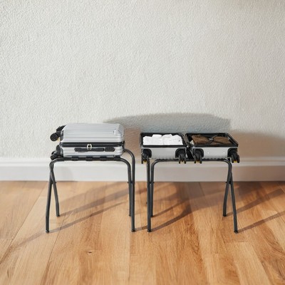 Luggage Rack, Suitcase Stands, Luggage Stand, Foldable Steel Frame, Easy Assemble, Holds up to 110 lb, for Guest Room Hotel