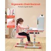 VEVOR Kids Study Chair and Desk Set, Study Desk and Chair with Bookshelf & Storage Drawer, Adjustable Height & 0-40° Tilted Desktop, Pink - 3 of 4