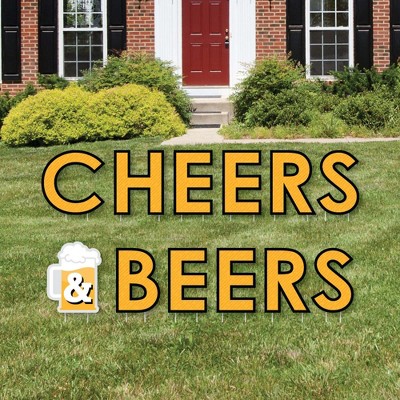 Big Dot of Happiness Cheers and Beers Happy Birthday - Yard Sign Outdoor Lawn Decorations - Birthday Party Yard Signs - Cheers and Beers