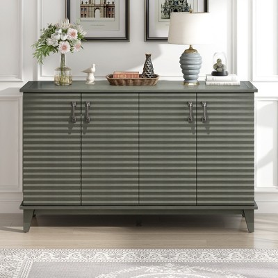 NicBex 4-Door Sideboard Cabinet Modern Minimalist Buffet Cabinet Console Table with Metal Handles for Living Room,Gray