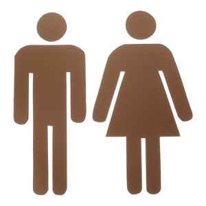 Unique Bargains Self-Adhesive Decor Business Men Women Restroom Sign 1 Set - 1 of 4