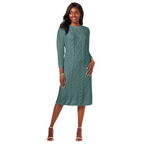 Plus size cable knit cheap sweater dress