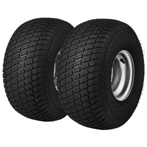 VEVOR Lawn Mower Tires with Rim, 20x8-8" Tubeless Tractor Tires, 2-Pack Tire and Wheel Assembly, S-Turf Pneumatic Tires with 3.5" Offset Hub, Black - 1 of 4