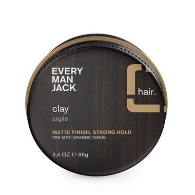 Every Man Jack Men's Styling Clay – Non Greasy, Matte Finish and Strong Hold, Fragrance Free - 3.4oz