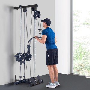 Wall-Mount Cable Station w/ 20-Position Pulley - LAT Pull Down & Cable Crossover Machine for Home Gym, Compact Strength Trainer - 1 of 4