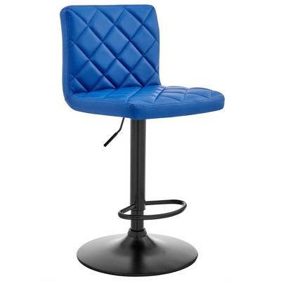 Duval Adjustable Barstool with Faux Leather and Metal Finish - Armen Living