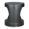 HomeRoots 20" Black Iron Round Floor Shelf End Table - 4 of 4