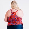 Calypsa Women's Plus Size Maya Tankini Swim Top WIth Removable Cups - 2 of 4