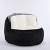 Homy Casa Oversized Faux Fur Bean Bag Chair, Cozy Floor Seat for Bedroom, Dorm & Living Room, Black+White - 2 of 4