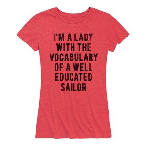 Women's - Instant Message - Vocabulary of a Well Educated Sailor Short Sleeve Graphic T-Shirt - 1 of 4