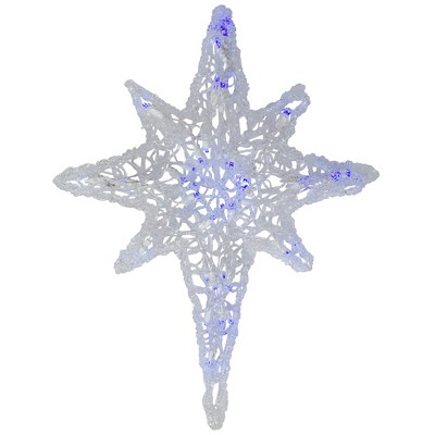 J. Hofert Co 24" Clear and Blue LED Lighted Color Changing Hanging Star of Bethlehem Christmas Decoration