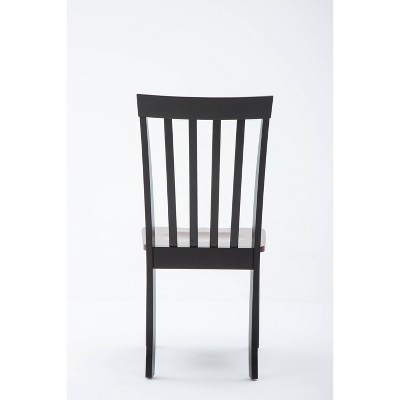 Black and Cherry Wood Transitional Side Chair Set