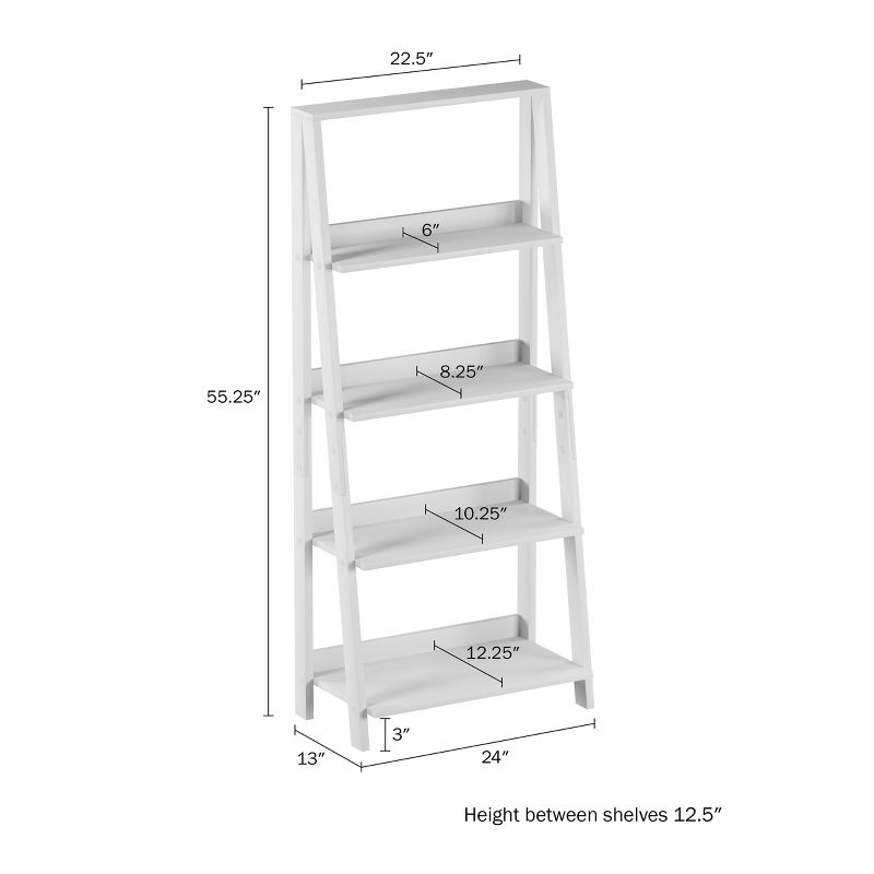 Lavish Home 4-Tier Leaning Ladder Bookshelf - Freestanding Shelved Bookcase, 2 of 9