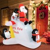 ChicFurnit Inflatable Holiday Decorations Santa and Penguins on Ice Slide with Snowman for Outdoor Christmas, Multicolored, 17.97"*14.04"*14.04" - 3 of 4
