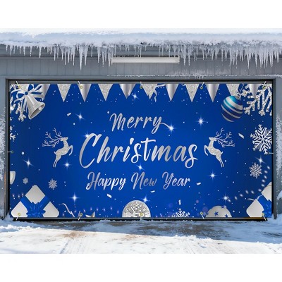 COZONY Large Christmas Garage Door Cover - Outdoor Festive Mural Banner, Heavy-Duty Weather-Resistant Holiday Exterior Home Decor