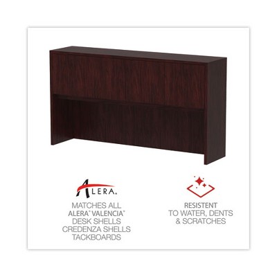 Mahogany 70" Woodgrain Laminate Hutch with Doors