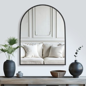 Spassway 24"H x 31"W Arched Versatile Decorative Aluminum Alloy Mirror Art Designs for Living Room Bedroom Entryway Office Home Black/Gold Available - 1 of 4