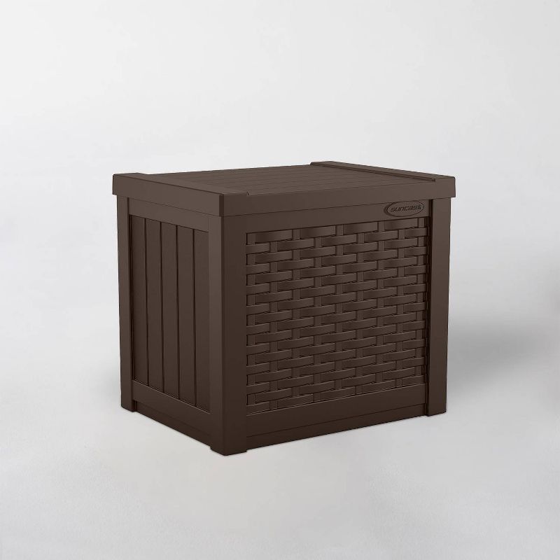 22gal Resin Java Wicker Front Deck Box Brown - Suncast, 1 of 6