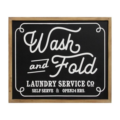 Wash And Fold Laundry Sign Wall Decor Black Stratton Home Decor