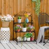 Outdoor Plant Stand, 3 Tier Metal Plant Shelf, Stair Style Flower Stand, Plant Display Storage Organizer for Indoor Outdoor Patio Balcony Yard - 2 of 4