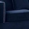 Royal Hampton 58 Inch One Arm Reversible Chaise, 2 Pillows, Nailhead Trim, Indigo - 2 of 4