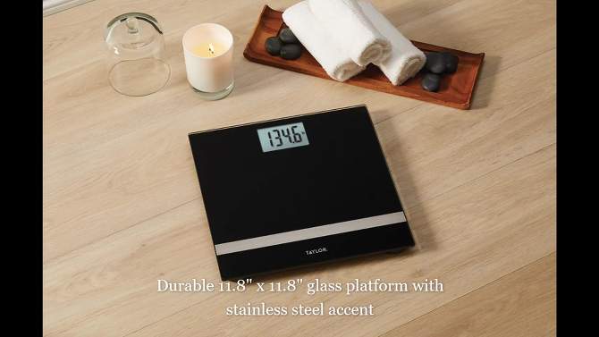 Digital Glass Personal Scale Black - Taylor, 2 of 8, play video