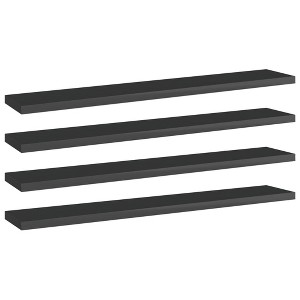 vidaXL Bookshelf Boards 4 pcs High Gloss Black 23.6"x3.9"x0.6" Engineered Wood - 1 of 4