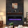 Syemin Indoor Fireplaces Electric Fireplace 60 inch Recessed and Wall Mounted Fireplace Low Noise Wall Mounted Fireplace, Black, 60"*4.96"*18.58" - 3 of 4