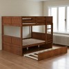 Full Over Full Bunk Bed with Twin Trundle, Convertible into 2 Beds, Solid Wood Frame with Slats, No Box Spring Needed - 4 of 4