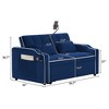 Racxily Foldable Double Seat Recliner,Comfortable Velvet Pull-Out Sleeper Sofa Bed with Side Pockets,USB Port,Swivel Phone Stand - 4 of 4