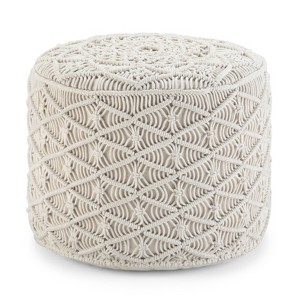 NicBex Round Macrame Pouf Ottoman Versatile Accent Furniture for Comfort and Additional Seating, Natural - 1 of 4