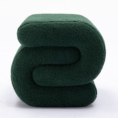 GDFStudio Mila 19.3" Teddy S-Shape Ottoman/Footstool