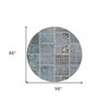 Teal Blue Aqua And Beige Patchwork Washable Indoor Outdoor Area Rug - 3 of 4