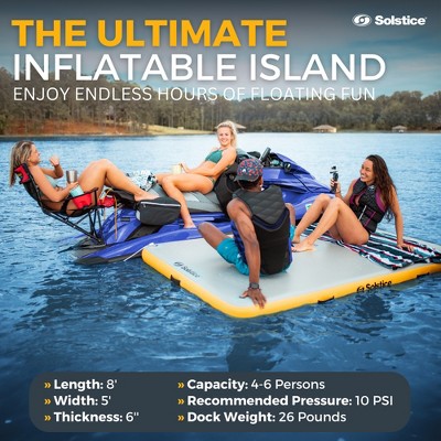 Solstice 8 x 5 ft Yellow and Gray Inflatable Floating Dock Platform