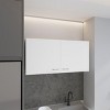 GlasFlength Kitchen Storage Kitchen Wall Cabinet Internal Shelves Cabinet Rectangular Storage Cupboard for Kitchen, White, 12.6"*39.3"*19.3" - 3 of 4