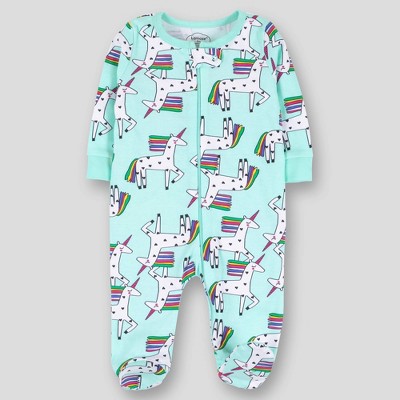 Image of Lamaze Baby Girls' Organic Cotton Unicorn Dreams Sleep N' Play - Light Aqua Blue