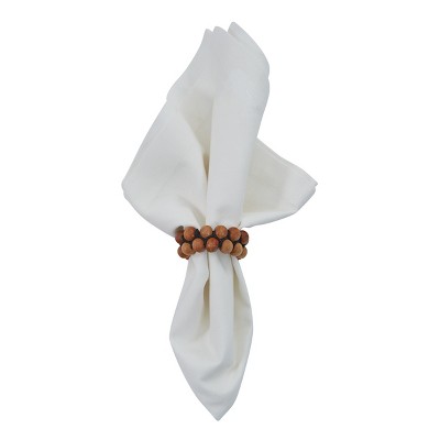 Split P Wooden Bead Napkin Ring Set of 4