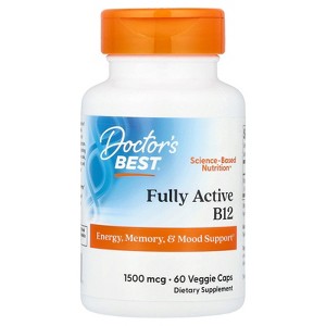 Doctor's Best Fully Active B12, 1,500 mcg, 60 Veggie Caps - 1 of 2