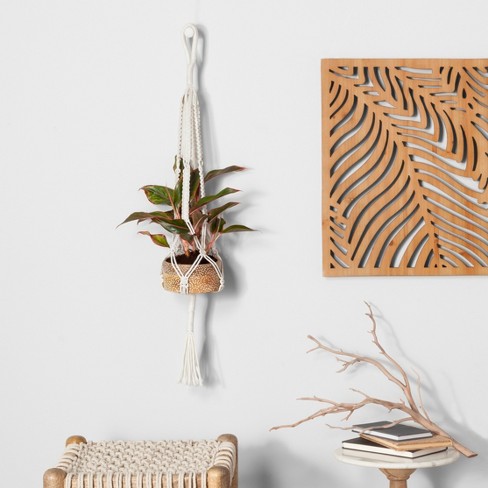 38 Novelty Macrame Hanging Planter White Opalhouse
