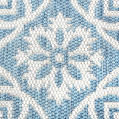 Blue and Gray Synthetic Medallion 9' x 12' Rectangular Area Rug